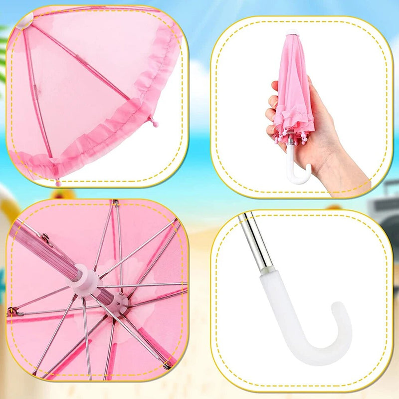 Guarda-chuva de brinquedo para Lalafanfa rosa com branco