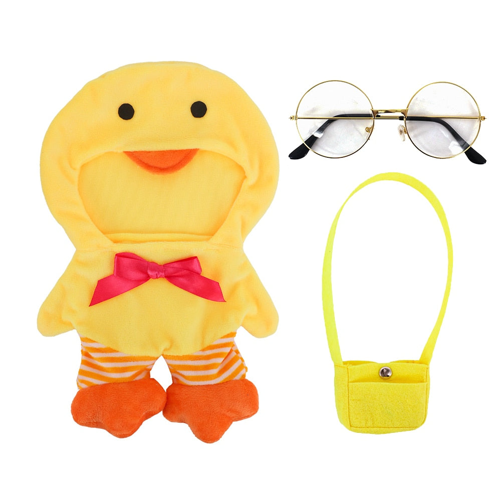 Pato De Pelúcia Com Roupa Kawaii Lalafanm Com Óculos E Roupa