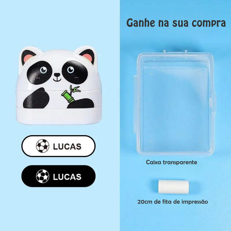 Combo 2 Carimbos Duplo para roupas e uniformes escolares para roupas claras e escuras Personalizado com Nome - Animais