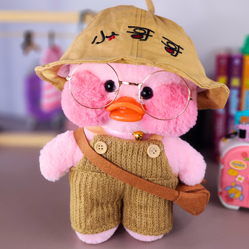 Paper Duck de pelúcia Lalafanfan Rosa com roupas e acessórios