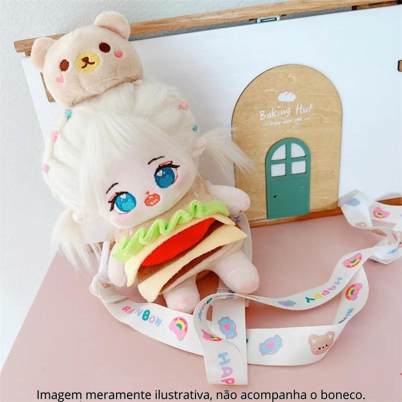 Fantasia Hamburguer chapéu de urso com alça para LalaStar 20cm