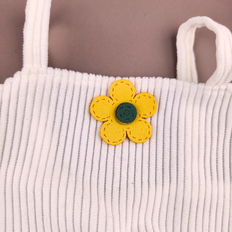 Roupa para Lalafanfan macacão branco flor com faixa ursinho - Pronta entrega