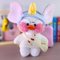 Paper Duck de pelúcia Lalafanfan Branco com roupas e acessórios