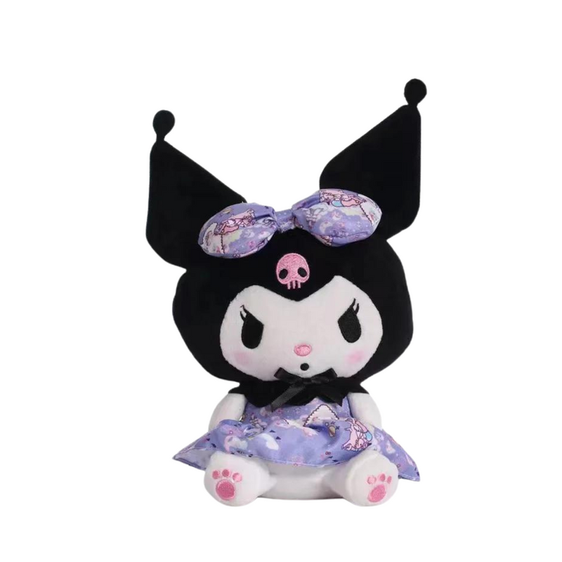 Kuromi vestido lilás de pelúcia