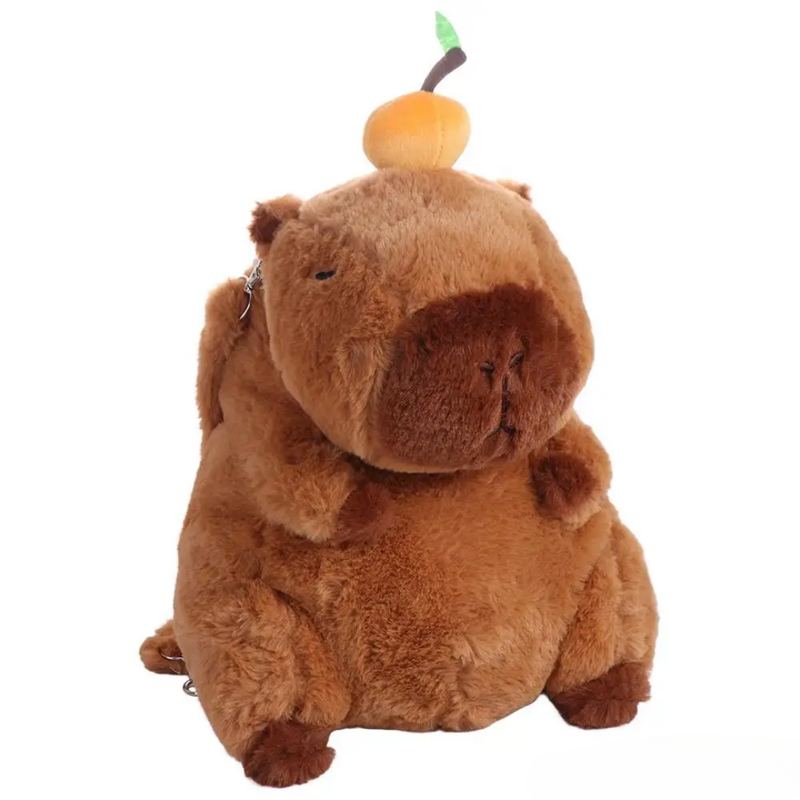 Mochila capivara de pelúcia