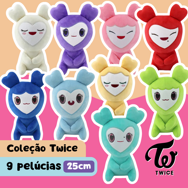 Lovely's Twice heart coleção K-pop 9 pelúcias 25cm