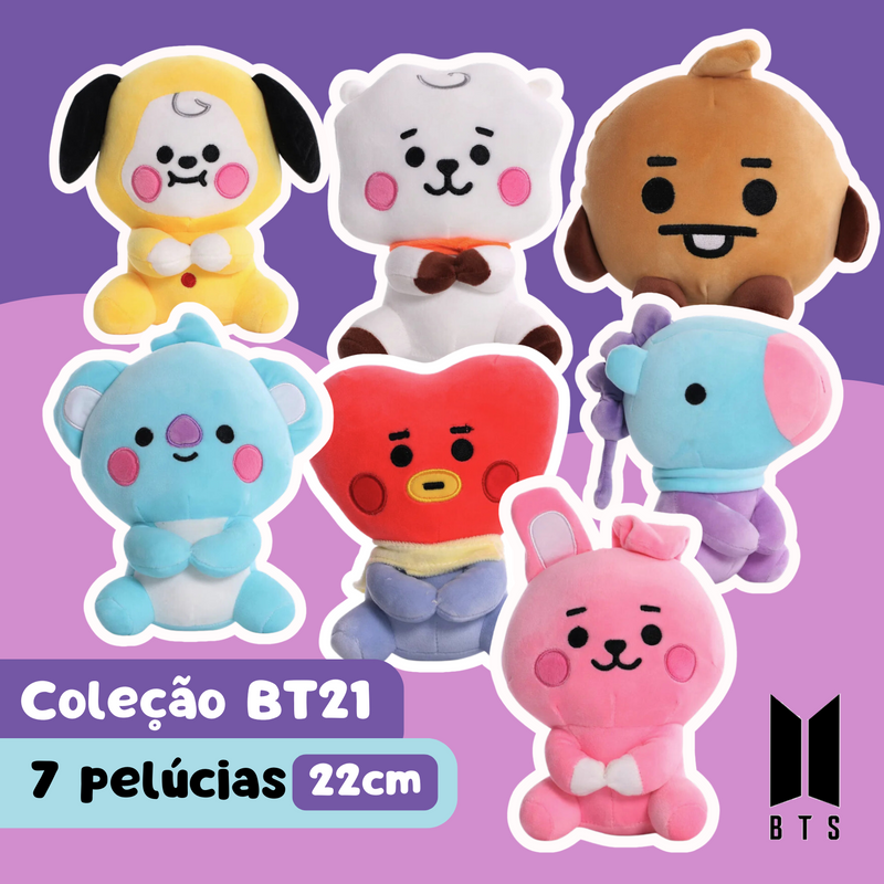 BT21 BTS Coleção K-pop 7 pelúcias 22cm