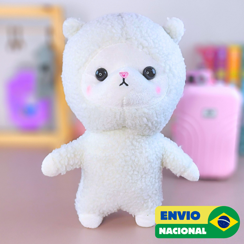 Alpaca Lalafanfan de pelúcia - Pronta entrega