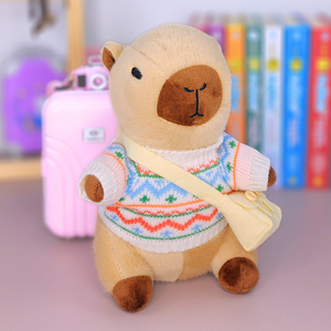 Capivara Lalafanfan de pelúcia 23cm Blusão natalino - Pronta entrega