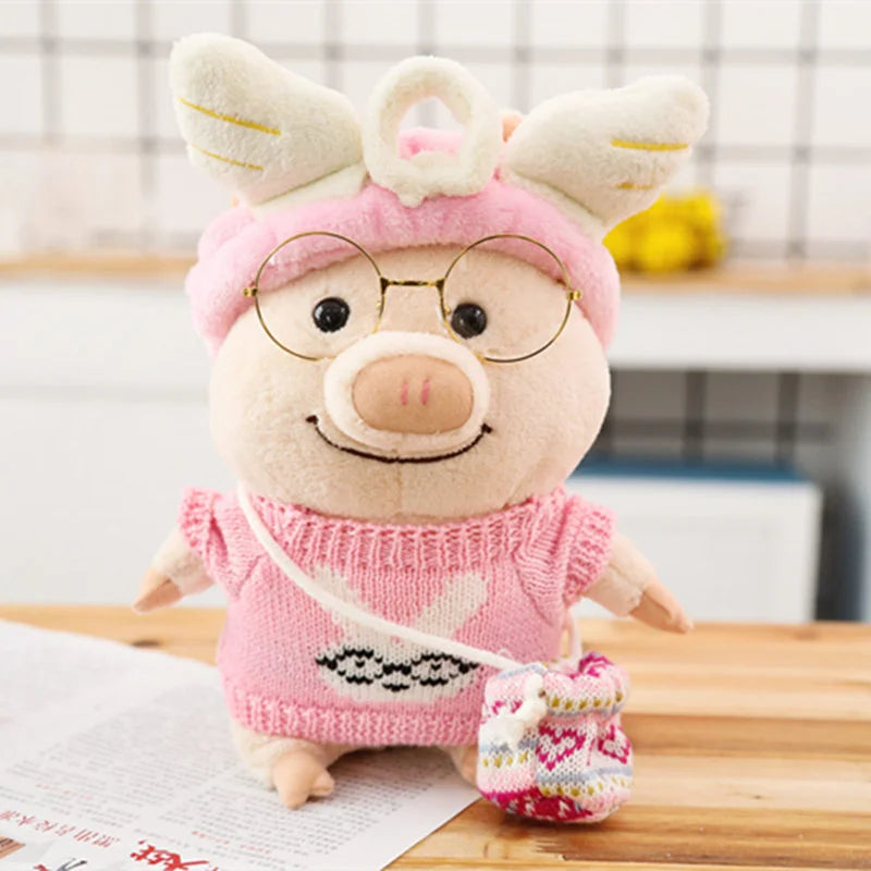 Pig Lalafanfan de pelúcia 30cm Conjunto Sakura