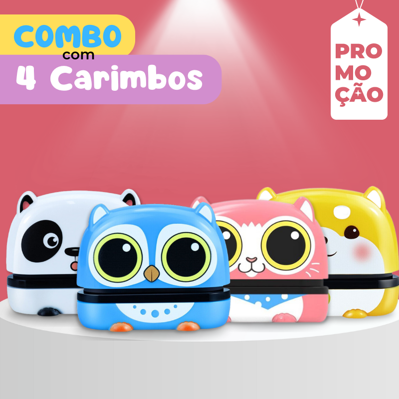 Combo 4 Carimbos para roupas e uniformes escolares Personalizado com Nome