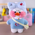 Paper Duck de pelúcia Lalafanfan Branco com roupas e acessórios