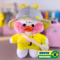 Paper Duck Lalafanfan de pelúcia blusão guarda-chuva com chapéu - Pronta entrega