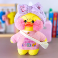 Paper Duck de pelúcia Lalafanfan Amarelo com roupas e acessórios