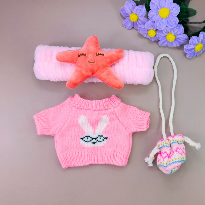 Roupa para Paper Duck Lalafanfan blusão coelho com faixa estrela do mar - Pronta entrega