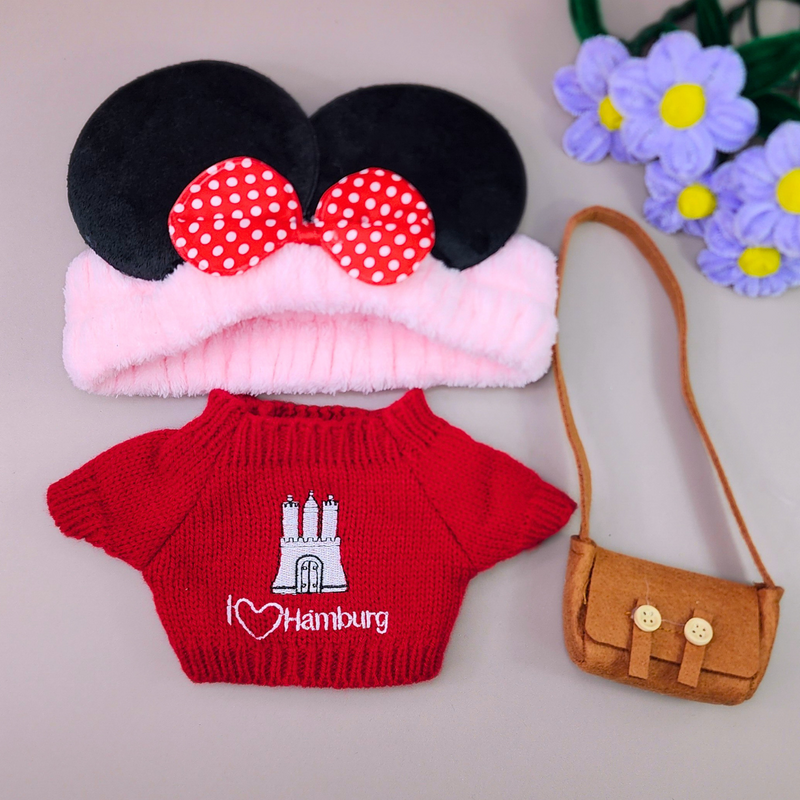 Roupa para Paper Duck Lalafanfan blusão i love hamburg com faixa Minnie - Pronta entrega