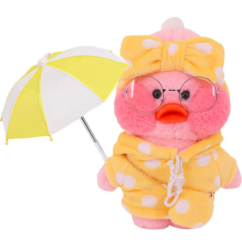 Combo dia chuvoso para Lalafanfan Guarda-chuva amarelo com moletom de bolinhas