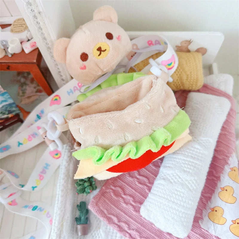 Fantasia Hamburguer chapéu de urso com alça para LalaStar 20cm