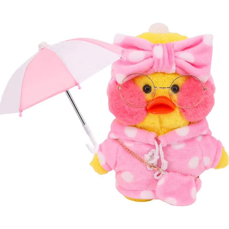 Combo dia chuvoso para Lalafanfan Guarda-chuva Rosa e moletom de bolinhas brancas