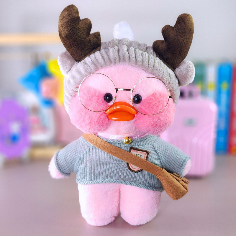 Paper Duck de pelúcia Lalafanfan Rosa com roupas e acessórios