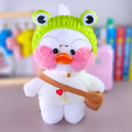 Paper Duck de pelúcia Lalafanfan Branco com roupas e acessórios