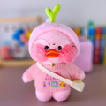 Paper Duck de pelúcia Lalafanfan Rosa com roupas e acessórios