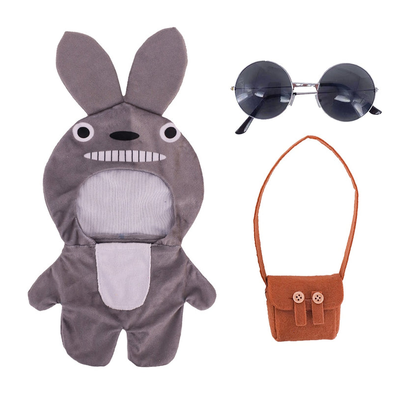 Kit Fantasia Totoro para pelucia Lalafanfan com bolsa e óculos