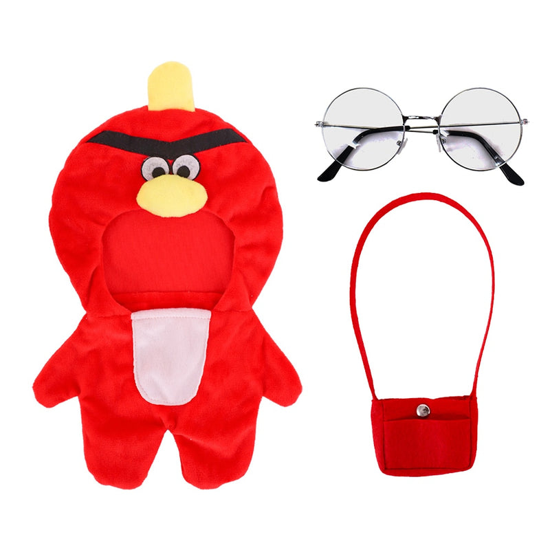 Kit Fantasia Red Angry Birds com bolsa e óculos para Lalafanfan