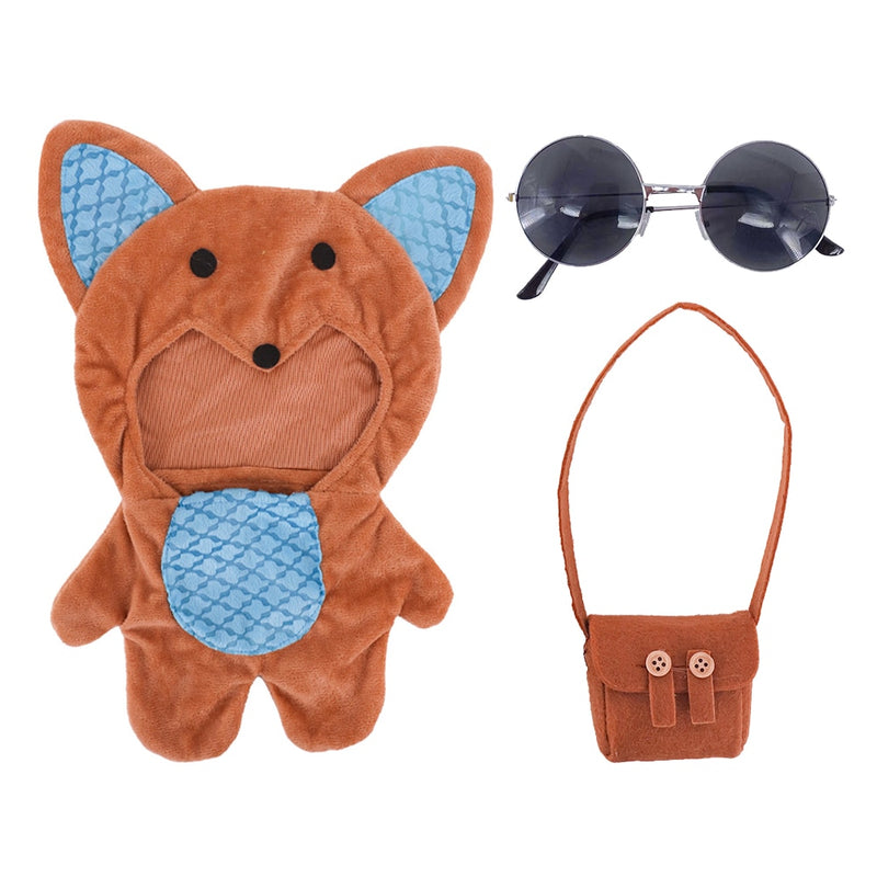 Kit Fantasia Raposa azul com bolsa e óculos para Lalafanfan